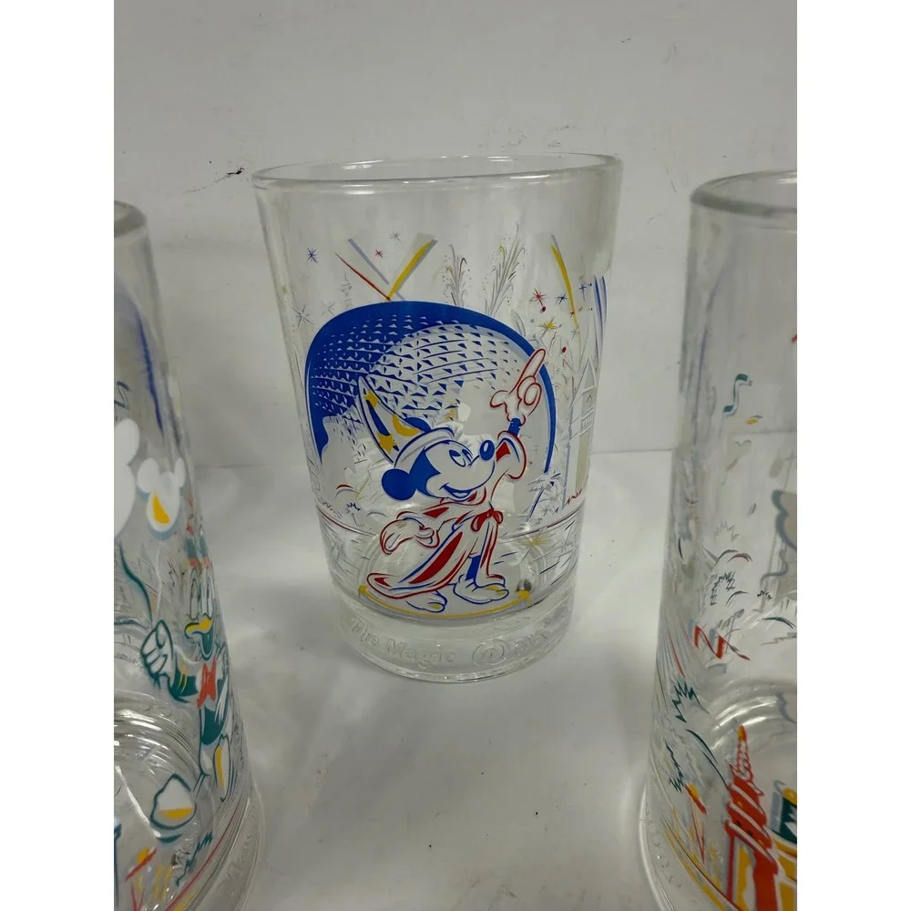 Vintage McDonalds Disney World 25th Anniversary Glass Tumblers Set of 4 1996